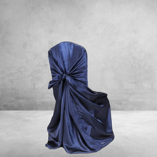 Éjfélkék Szatén Esküvői Székhuzat