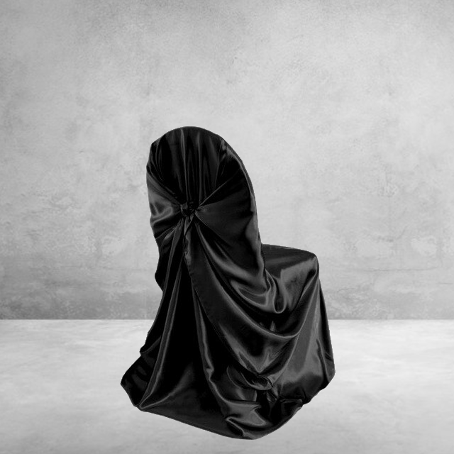 Fekete Szatén Esküvői Székhuzat